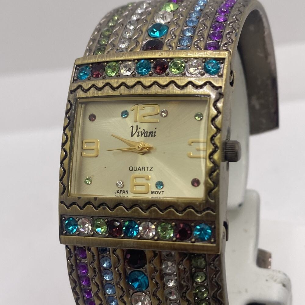 Vivani Womens Colorful Cuff Bangle Watch New Battery